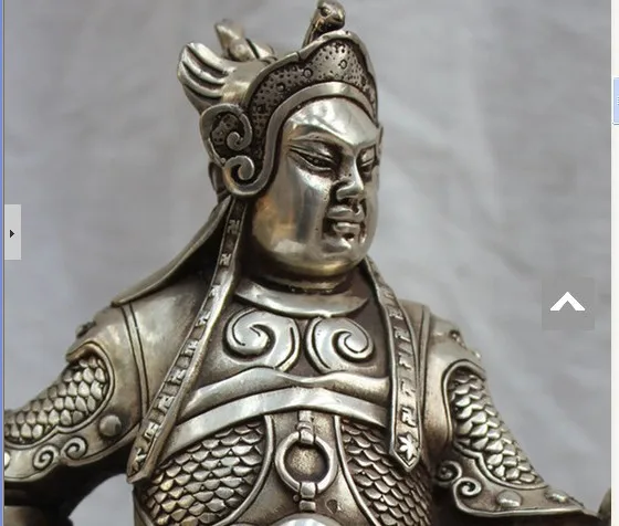 00312 100% китайская тибетская Бронзовая статуя серебряного цина Цюн династии Тан