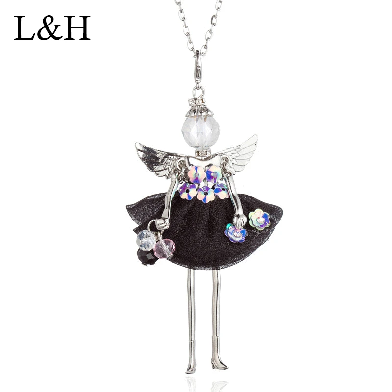 Sequin Floral Tutu Dress Doll Pendant Big Choker Necklace Lovely Angel Wing Baby Girl Long Chain Handmade Jewelry For Women
Sequin Floral Tutu Dress Doll Pendant Big Choker Necklace Lovely Angel Wing Baby Girl Long Chain Handmade Jewelry For Women