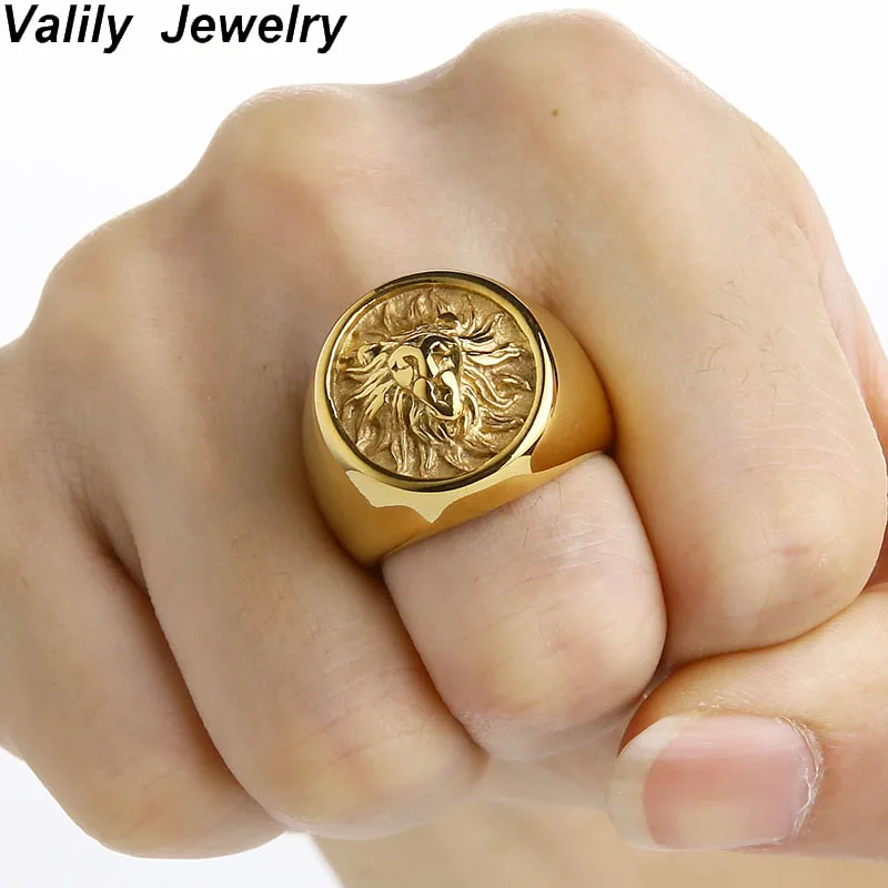 Valily Men Ring Punk Gold Lion Ring 316L Stainless steel Biker Round Animal Rings Jewelry Party Power Design high quality Jewel
Valily Men Ring Punk Gold Lion Ring 316L Stainless steel Biker Round Animal Rings Jewelry Party Power Design high quality Jewel