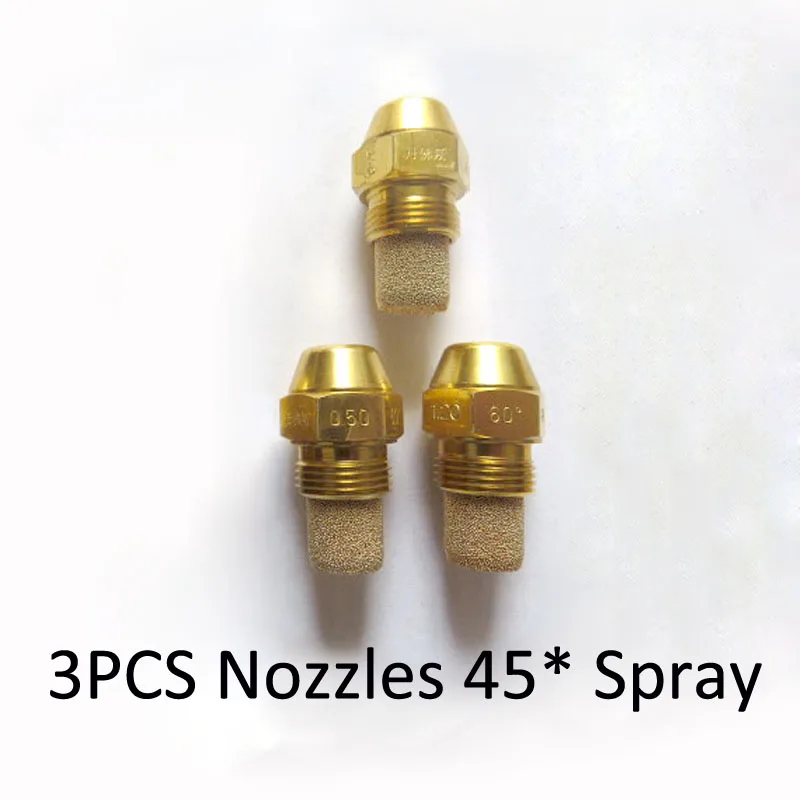 3pcs 45 Degrees+ 0.85 GPH Solid type DANFOSS Oil Burner Nozzle B/ ES/ R/ AS /P /PLP
3pcs 45 Degrees+ 0.85 GPH Solid type DANFOSS Oil Burner Nozzle B/ ES/ R/ AS /P /PLP