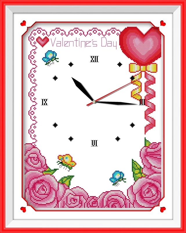 Valentine's day cross stitch kit 14ct 11ct count print canvas wall clock stitching embroidery DIY handmade needlework
Valentine's day cross stitch kit 14ct 11ct count print canvas wall clock stitching embroidery DIY handmade needlework