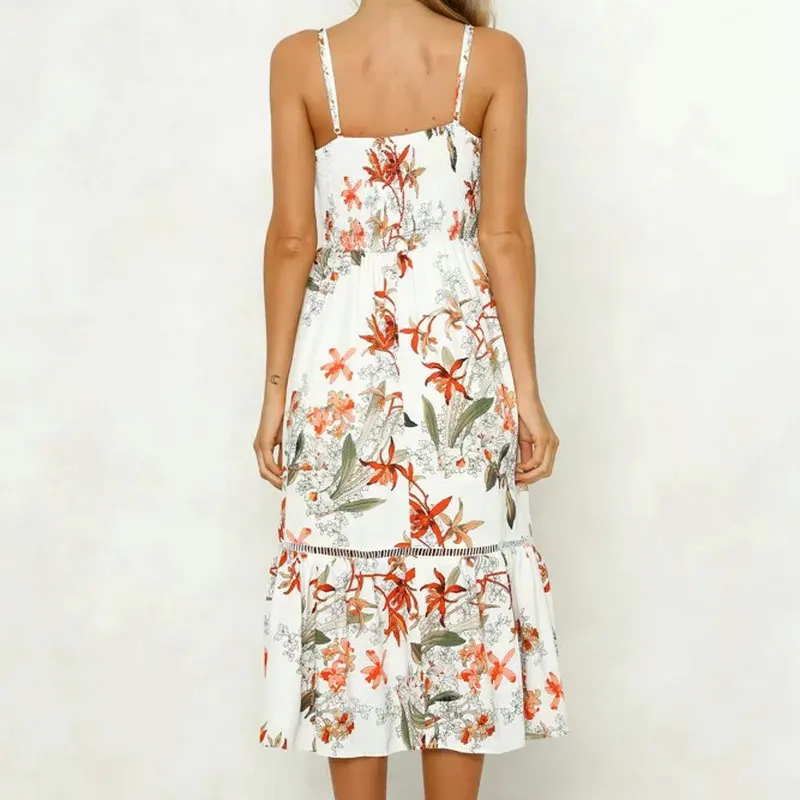 ZOGAA Summer Women Boho Chiffon Beach Sundress Floral Print Strapless Spaghetti Strap Evening Party Vocation Long Dress Vestido 
ZOGAA Summer Women Boho Chiffon Beach Sundress Floral Print Strapless Spaghetti Strap Evening Party Vocation Long Dress Vestido