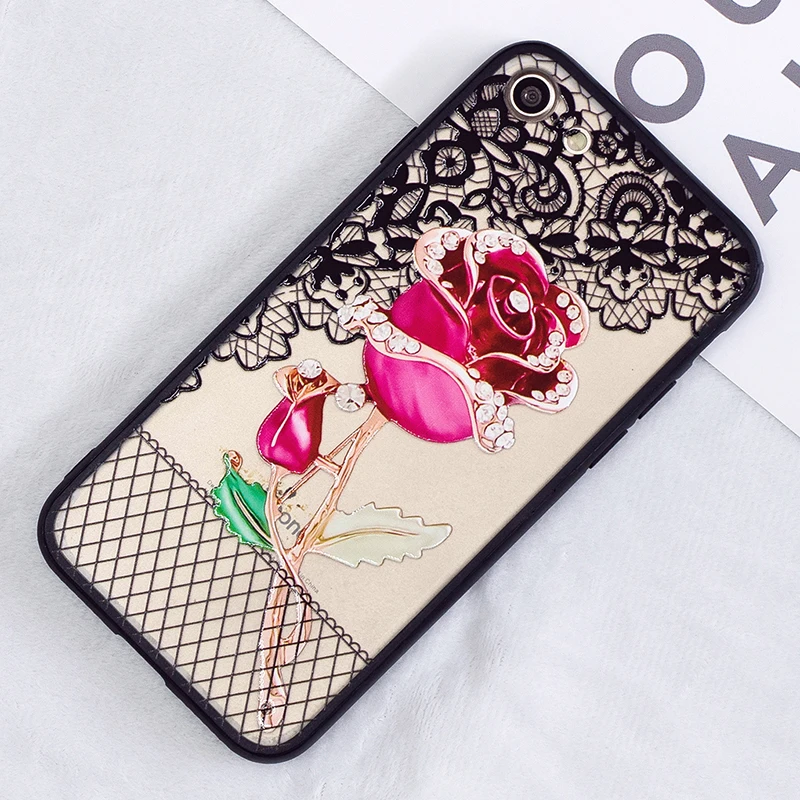 3D flower Lace case for iphone 7 plus/iphone 8 plus fundas carcasa floral printed plastic back cover coque hoesje kryt tok etui | Мобильные