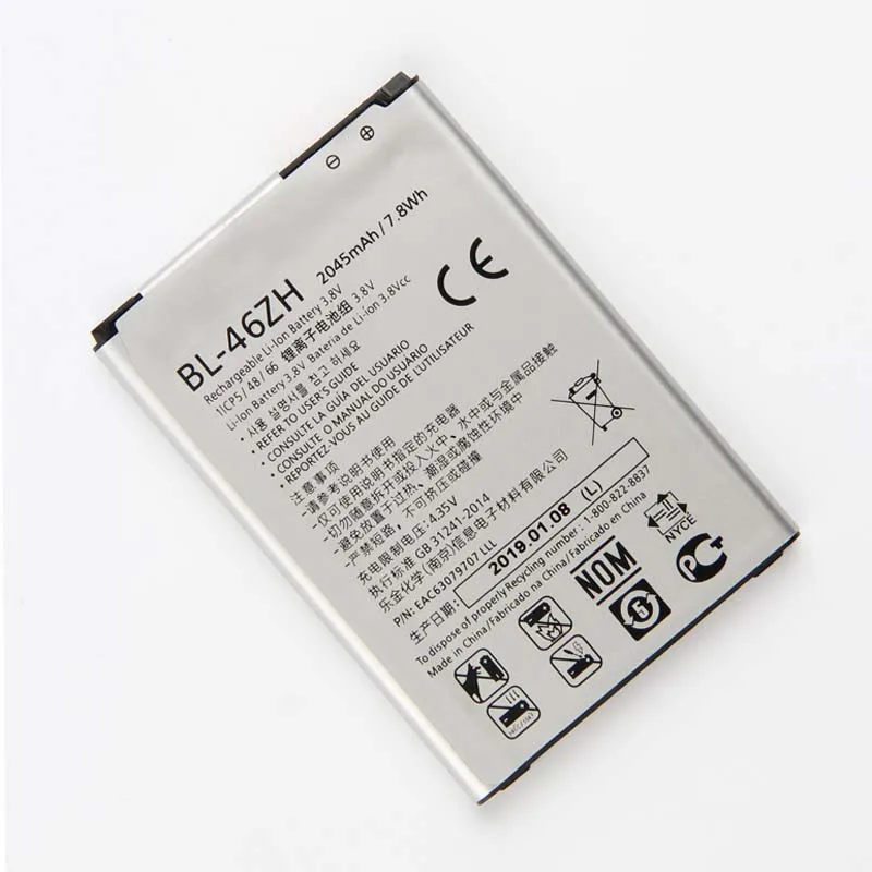 Original High Capacity BL-46ZH Battery for LG K7 K8 Tribute 5 LS675 LS675 M1 M1V MS330 US375 AS330 K332 K350N K371 K373 K8V K89
Original High Capacity BL-46ZH Battery for LG K7 K8 Tribute 5 LS675 LS675 M1 M1V MS330 US375 AS330 K332 K350N K371 K373 K8V K89