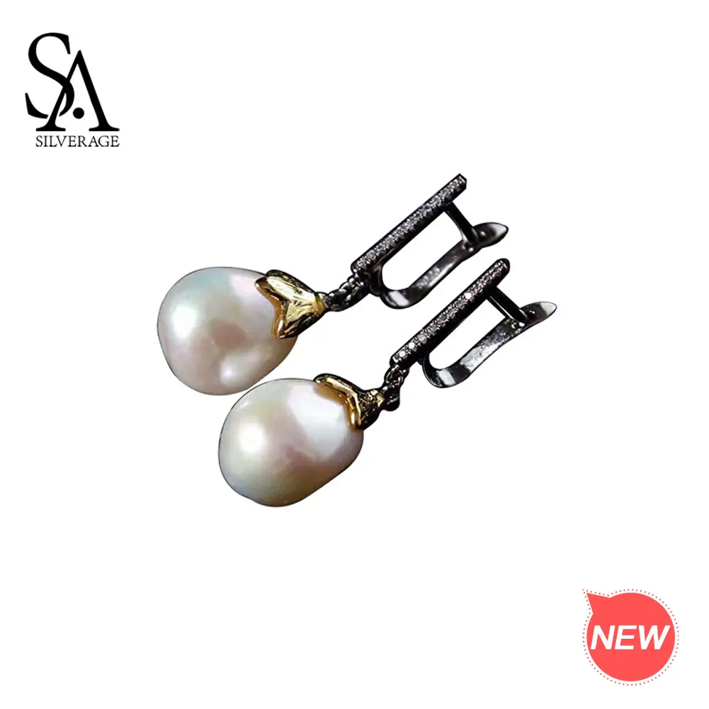 Baroque Earrings 2019 New S925 Earrings Fashion Trendy Jewelry Baroque Pearl 925 Silver Round Drop Earrings for Woman 925 Silver
Baroque Earrings 2019 New S925 Earrings Fashion Trendy Jewelry Baroque Pearl 925 Silver Round Drop Earrings for Woman 925 Silver