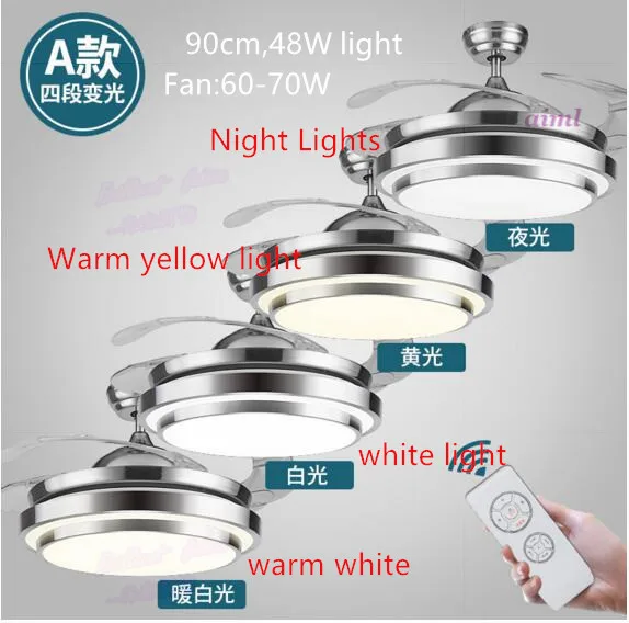 FAN 36/42 INCH 3 Color Changing light Modern LED invisible ceiling fan light remote control ceiling lamp 90/108cm 110v 220v 240v
FAN 36/42 INCH 3 Color Changing light Modern LED invisible ceiling fan light remote control ceiling lamp 90/108cm 110v 220v 240v