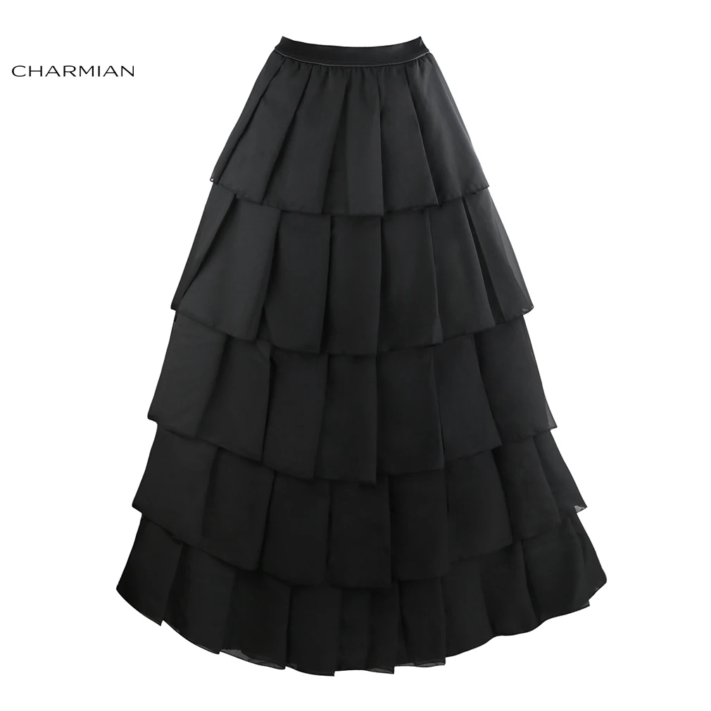 Charmian Women's Black Maxi Gothic Skirt Medieval Renaissance Ruffles Layered Tulle Tutu Long Retro Steampunk Skirt
Charmian Women's Black Maxi Gothic Skirt Medieval Renaissance Ruffles Layered Tulle Tutu Long Retro Steampunk Skirt