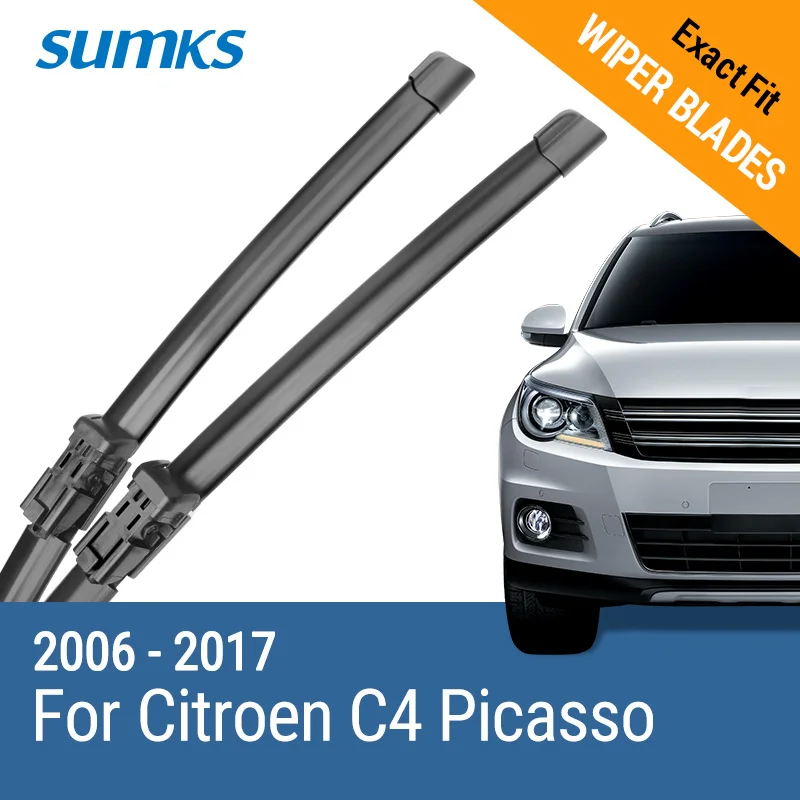 SUMKS Wiper Blades for Citroen C4 Picasso 32 "& 30 " Fit Side Pin Arms / Bayonet Arms 2006 2007 2008 2009 2010 2011 2012 2013
SUMKS Wiper Blades for Citroen C4 Picasso 32 "& 30 " Fit Side Pin Arms / Bayonet Arms 2006 2007 2008 2009 2010 2011 2012 2013