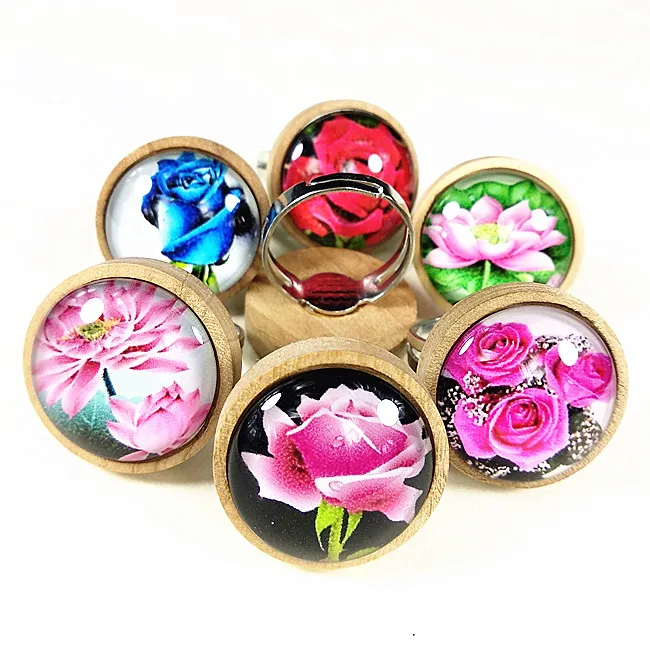 New 24pcs/lot Wood cabochons with Red Pink Rose Lotus flowers Photos Glass cabochons Ethnic Wind finger Rings for girls women
New 24pcs/lot Wood cabochons with Red Pink Rose Lotus flowers Photos Glass cabochons Ethnic Wind finger Rings for girls women