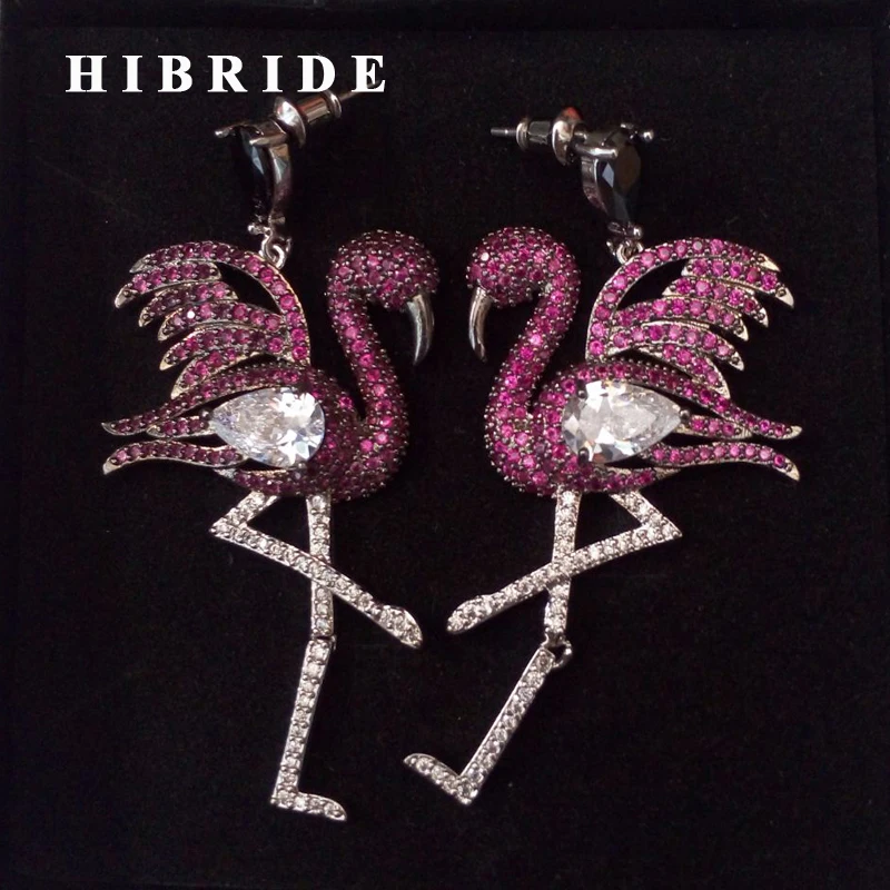 HIBRIDE красные стразы с фианитами, красивые серьги-подвески в виде фламинго, женские свадебные серьги-подвески, Европейская мода
HIBRIDE красные стразы с фианитами, красивые серьги-подвески в виде фламинго, женские свадебные серьги-подвески, Европейская мода