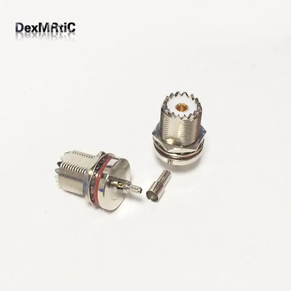 1 шт. Новый RF UHF гнездо Гайка SO239 обжимной для RG316 RG174 LMR100 прямой никелированный WIFI
