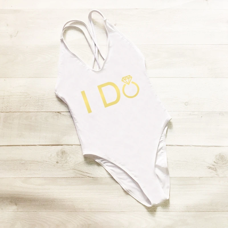 I DO Gold Letters One Piece Swimsuit 2018 Sexy Thong Swimwear Women/Bride High Waist Bathing Suit Girls Backless White Bodysuit
I DO Gold Letters One Piece Swimsuit 2018 Sexy Thong Swimwear Women/Bride High Waist Bathing Suit Girls Backless White Bodysuit