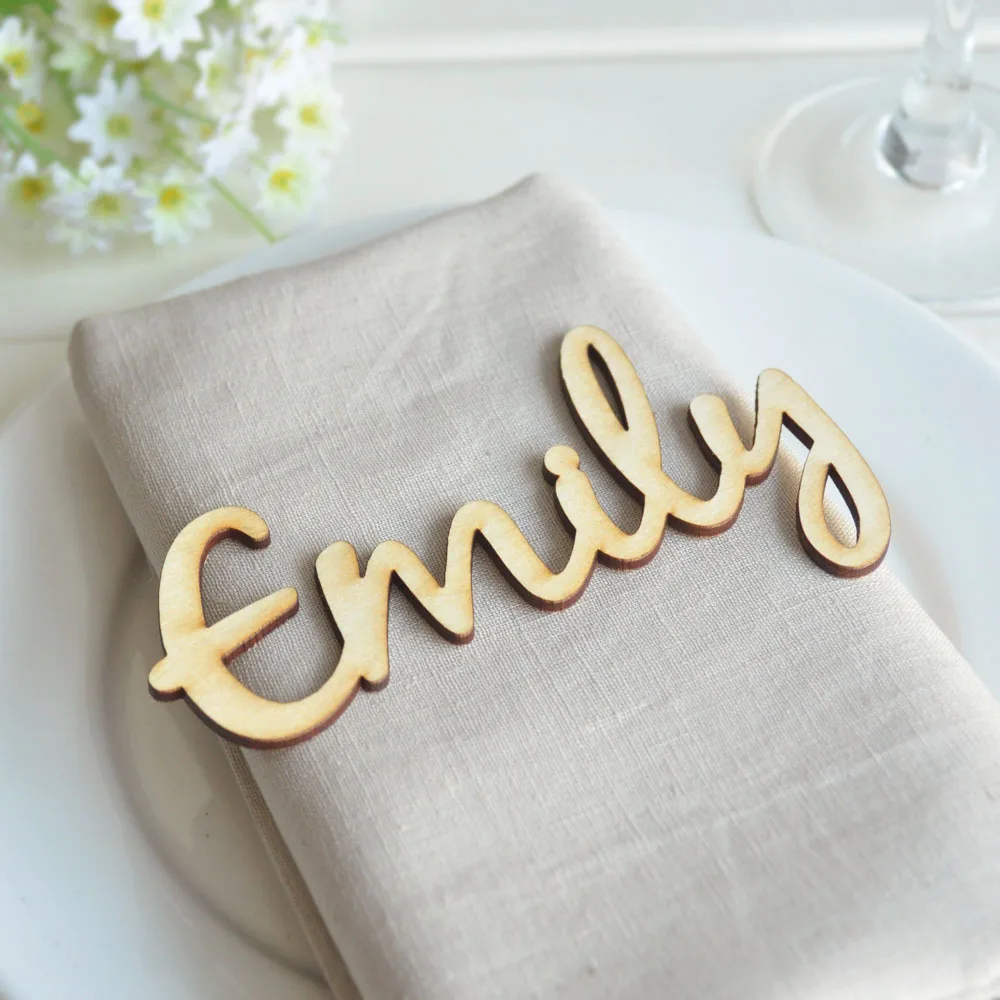 Personalized Wooden laser cut names,Custom Wedding place cards Name place settings,Rustic wedding names Laser cut wood Name tags
Personalized Wooden laser cut names,Custom Wedding place cards Name place settings,Rustic wedding names Laser cut wood Name tags
