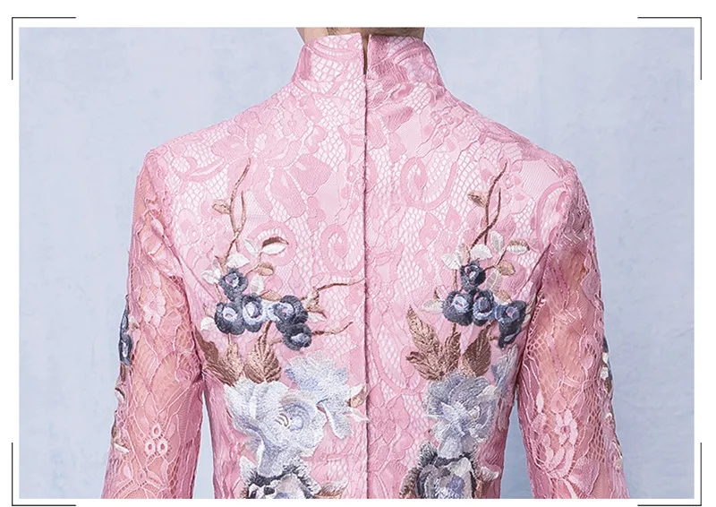 In Stock Pink Lace High Neck Half Sleeve with Embroidery Asymmetrical Evening dress Robe de soiree Vestido de festa longo
In Stock Pink Lace High Neck Half Sleeve with Embroidery Asymmetrical Evening dress Robe de soiree Vestido de festa longo