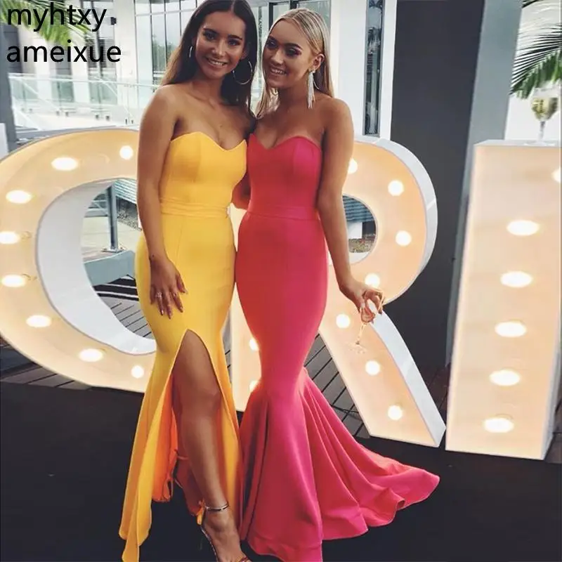 Simple Red And Yellow Mermaid Custom Evening Dresses Sweetheart Satin Long Gowns Cheap Floor Length Noche Party Robe De Soiree
Simple Red And Yellow Mermaid Custom Evening Dresses Sweetheart Satin Long Gowns Cheap Floor Length Noche Party Robe De Soiree