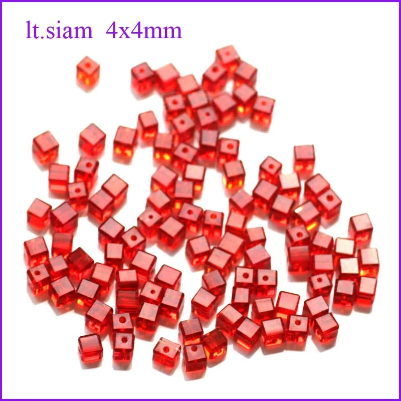 Хрустальные кубические бусины 100 шт./лот 4 мм оптовая продажа квадратные