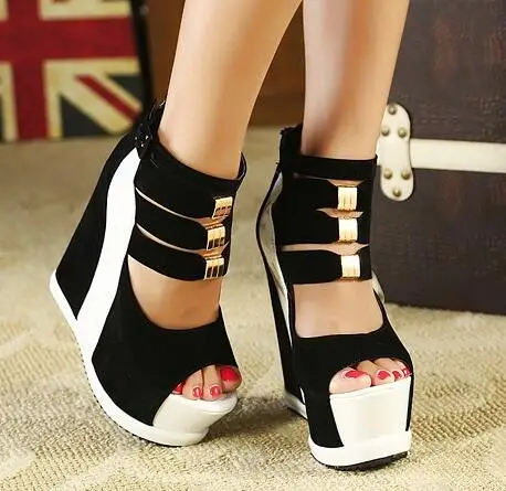 Genuine Women Platform Sandals 2019 Wedges High heel 14.5cm Peep Toe Mixed Colors Summer Sweet Woman Shoes Sexy Ladies Shoes
Genuine Women Platform Sandals 2019 Wedges High heel 14.5cm Peep Toe Mixed Colors Summer Sweet Woman Shoes Sexy Ladies Shoes