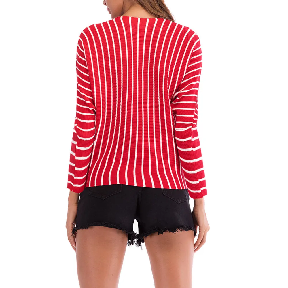Women Striped O Neck Long Sleeve Knitted Sweater Jumper Pullover Top Blouse sueter mujer invierno 2019 high quality W712
Women Striped O Neck Long Sleeve Knitted Sweater Jumper Pullover Top Blouse sueter mujer invierno 2019 high quality W712