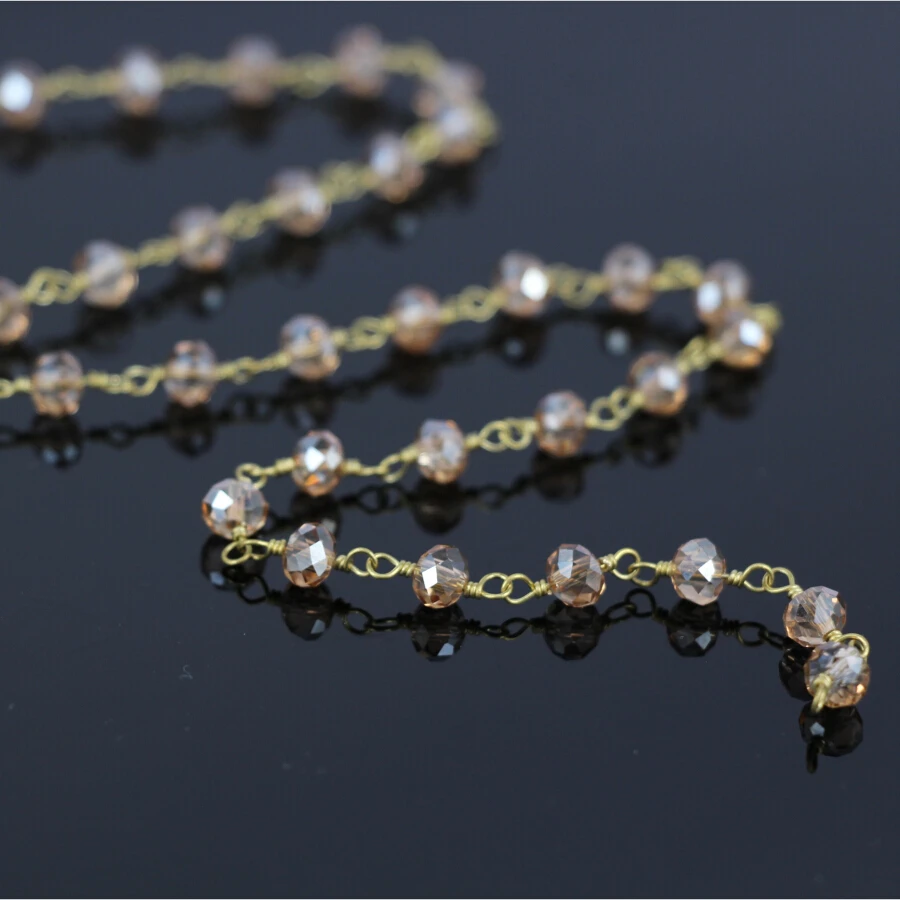 5Meter,Faceted Rondelle Wire Wrapped Beaded Chain,Gold Plated Rosary Chain champagne Glass Beads Chain Necklace Jewelry Findings
5Meter,Faceted Rondelle Wire Wrapped Beaded Chain,Gold Plated Rosary Chain champagne Glass Beads Chain Necklace Jewelry Findings