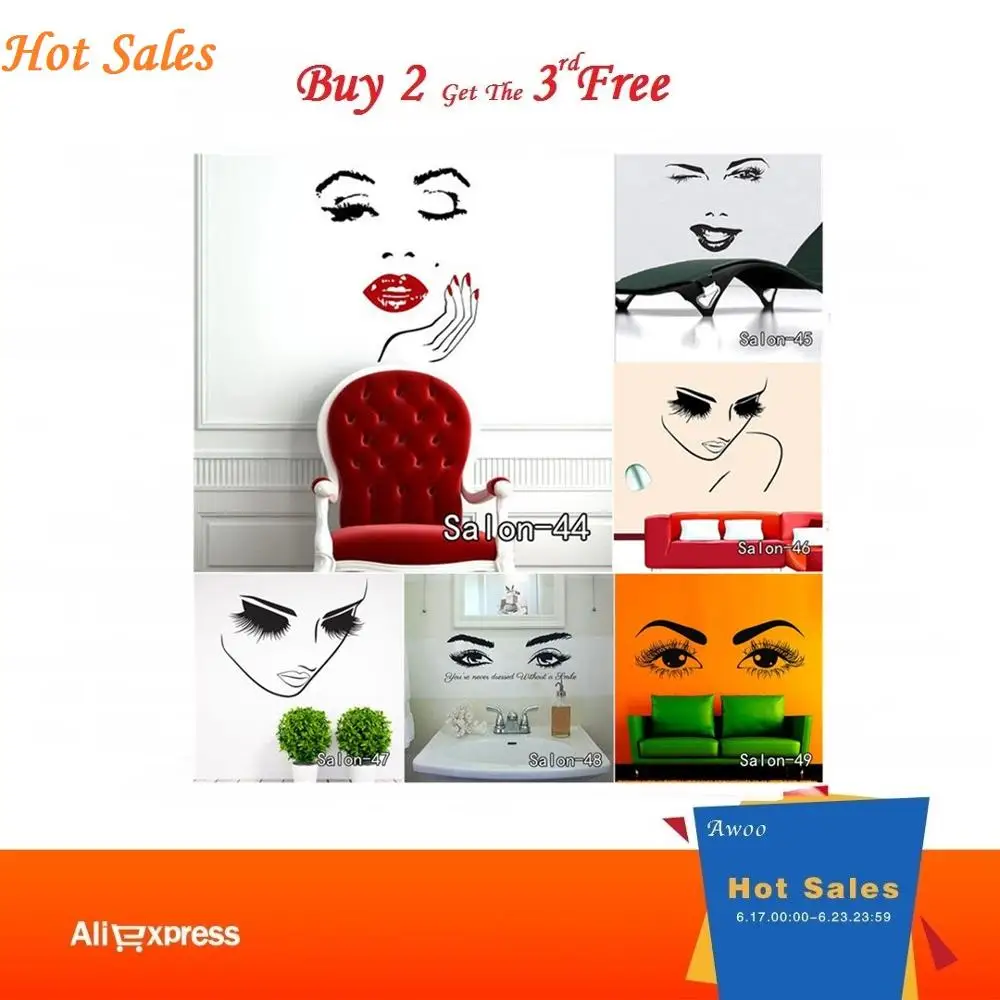 Beauty Salon Girl Face with Hand Manicure Nail Lips Wall Decals Vinyl Wall Stickers Interior Home Decor Art Murals Sticker
Beauty Salon Girl Face with Hand Manicure Nail Lips Wall Decals Vinyl Wall Stickers Interior Home Decor Art Murals Sticker