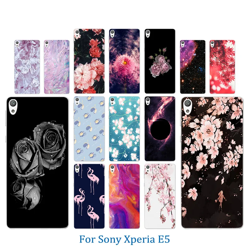Мягкий силиконовый чехол для телефона с ледяным узором Sony Xperia E5 f3311 f3313 задняя