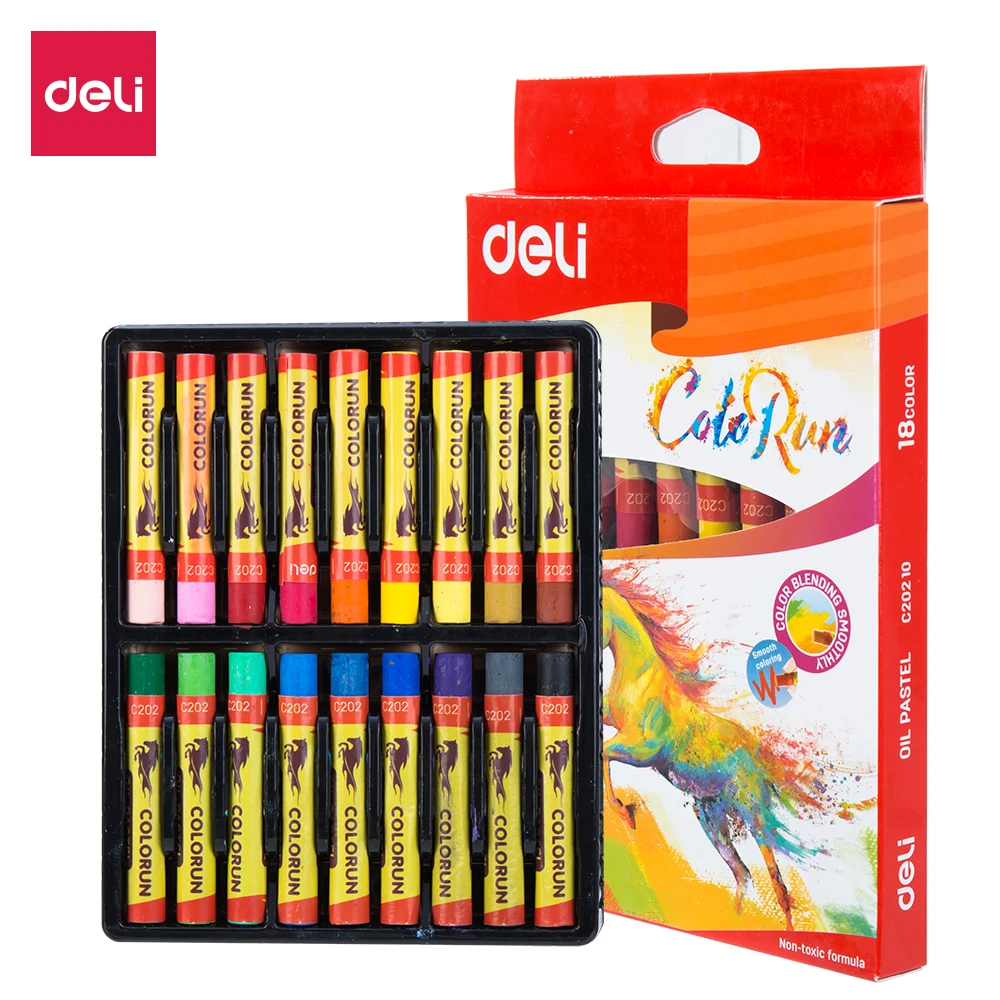 Deli Oil Pastel 12/18/24 Color School Crayons Creative Cartoon Round Shape Drawing Non-Toxic Kids Student Art Supplies
Deli Oil Pastel 12/18/24 Color School Crayons Creative Cartoon Round Shape Drawing Non-Toxic Kids Student Art Supplies