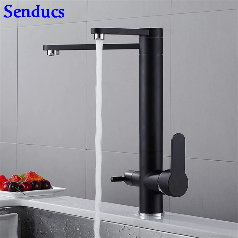 Senducs Black Purified Kitchen Faucet Quality Brass Kitchen Sink Mixer Tap Dual Handle Clean Water Kitchen Sink Faucet
Senducs Black Purified Kitchen Faucet Quality Brass Kitchen Sink Mixer Tap Dual Handle Clean Water Kitchen Sink Faucet