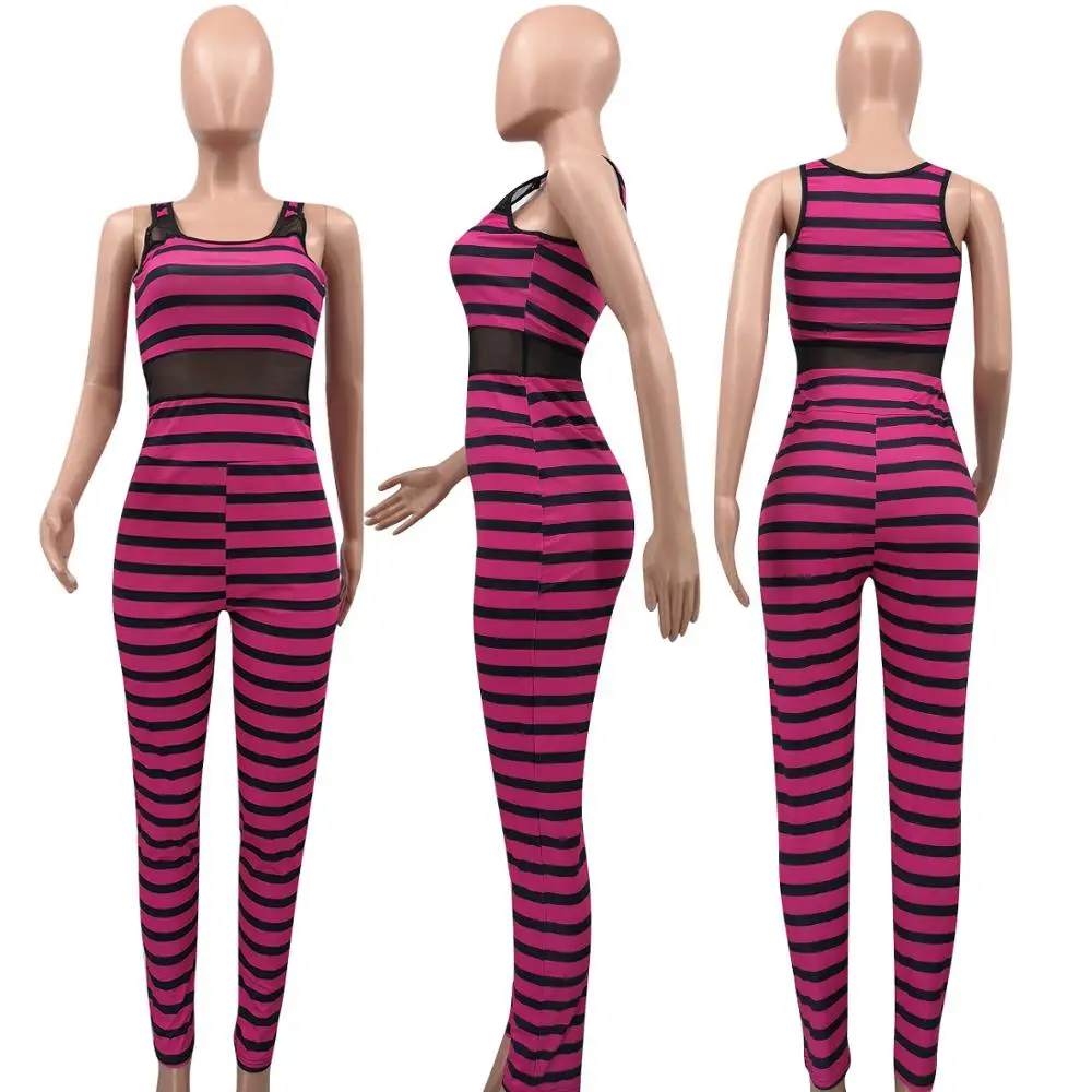 2019 Nightclub Striped Patchwork Sexy Bodycon Jumpsuits Women Strap Sleeveless Summer Mesh Hollow Out Casual Romper Overalls
2019 Nightclub Striped Patchwork Sexy Bodycon Jumpsuits Women Strap Sleeveless Summer Mesh Hollow Out Casual Romper Overalls