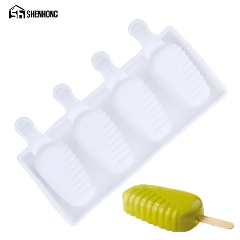 SHENHONG 4 Cavity 3D Silicone Ice Cream Mold Popsicle Molds Maker Frozen Molds With Sticks
SHENHONG 4 Cavity 3D Silicone Ice Cream Mold Popsicle Molds Maker Frozen Molds With Sticks