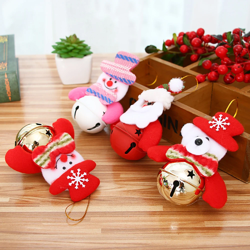 1 Pc Christmas Bells Decoration Tree Ornaments Snowman/Santa Claus/Bear/Elk(Color Random) As Shown | Дом и сад