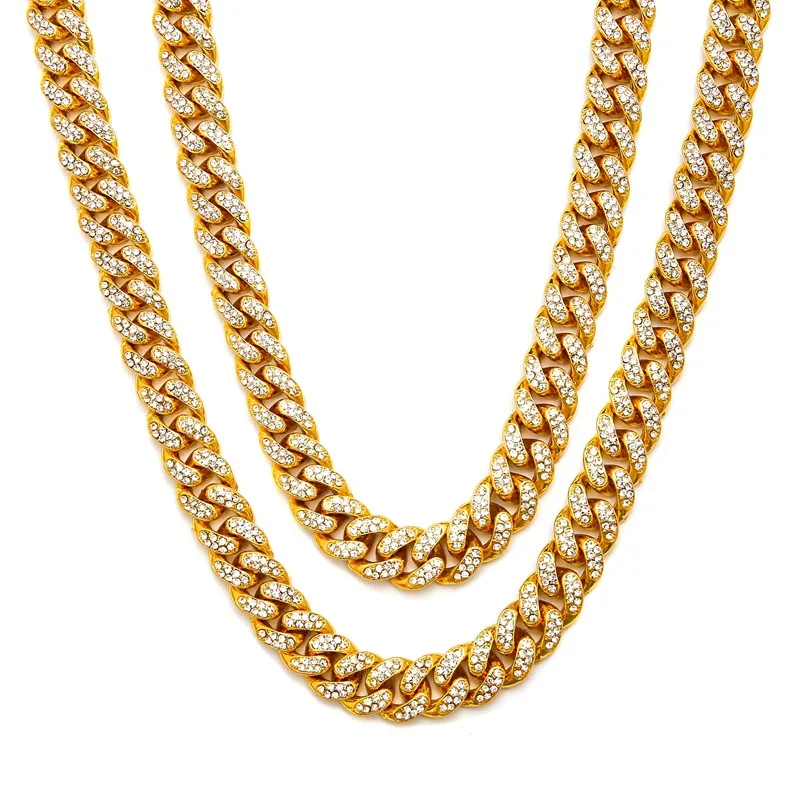 Cuban Chain Full Rhinestones Iced Out Miami Curb Necklace Length Gold Paved CZ Bling Necklaces For Hip Hop Men Jewelry
Cuban Chain Full Rhinestones Iced Out Miami Curb Necklace Length Gold Paved CZ Bling Necklaces For Hip Hop Men Jewelry