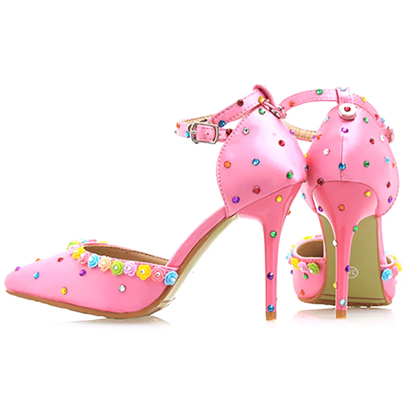 Wedding Shoes Woman Pumps Sexy High Heels Ankle Strap Crystal Bridal Shoes Pink Heels Rose Decor Pointed Toe Party Ladies Shoes
Wedding Shoes Woman Pumps Sexy High Heels Ankle Strap Crystal Bridal Shoes Pink Heels Rose Decor Pointed Toe Party Ladies Shoes