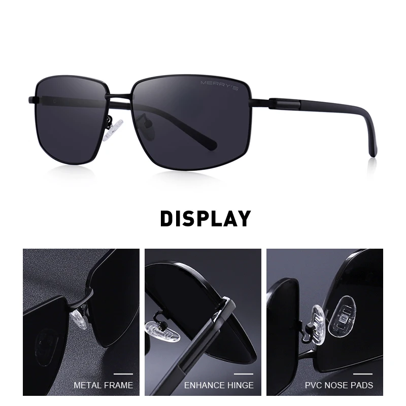 Мужские солнцезащитные очки с поляризацией MERRYS дизайнерские классические