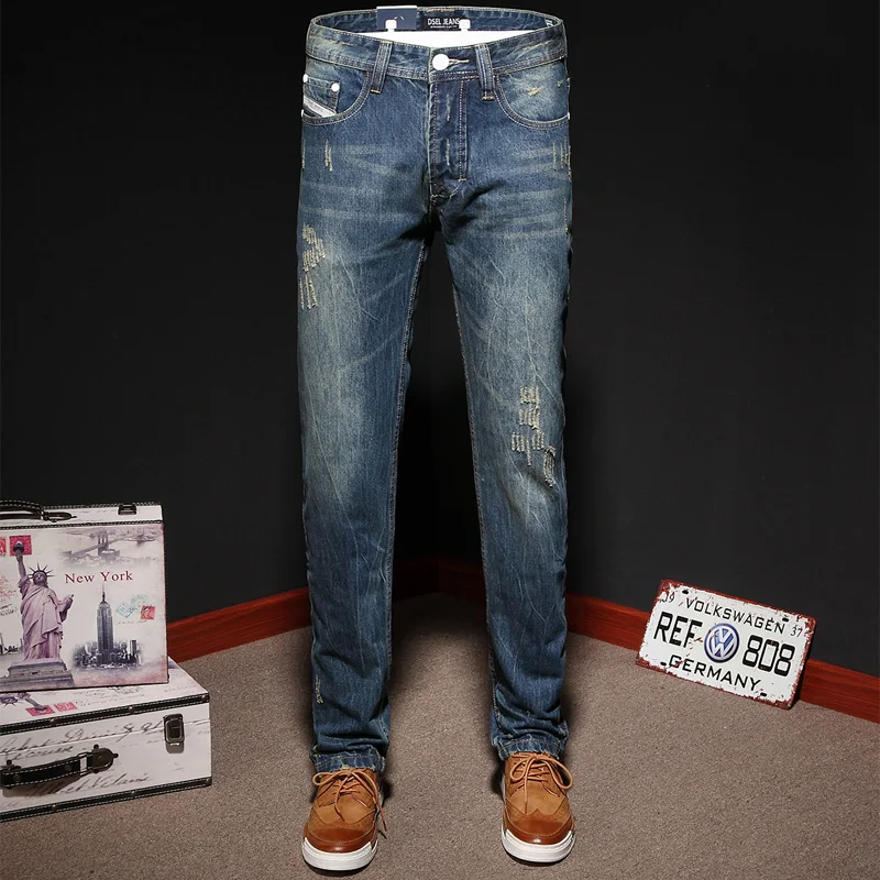 High Quality Mens Jeans Blue Color Printed Jeans For Men Ripped Button Jeans Casual Pants High Quality Cotton Denim Jeans 003D
High Quality Mens Jeans Blue Color Printed Jeans For Men Ripped Button Jeans Casual Pants High Quality Cotton Denim Jeans 003D