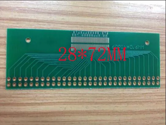 Бесплатная доставка 100 шт. 60PIN двухрядная погружная Золотая печатная плата с