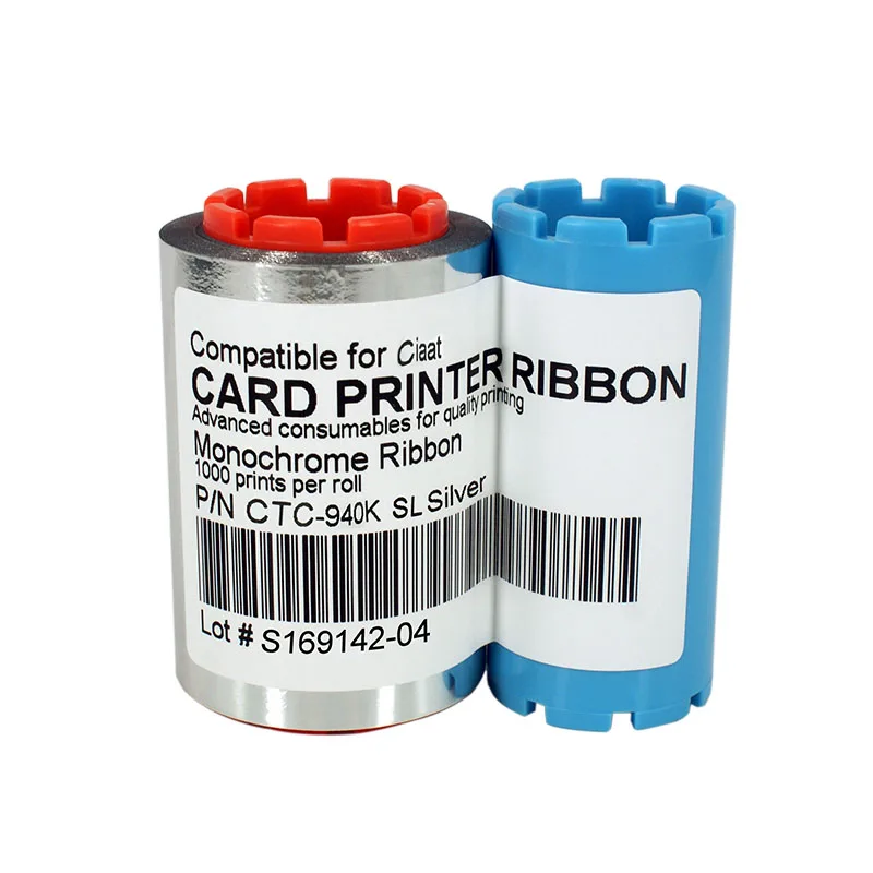Printer Ribbon CTC-940 SL Silver Ribbon 1000prints/roll for Ciaat CTC-940 Card Printer Tapes
Printer Ribbon CTC-940 SL Silver Ribbon 1000prints/roll for Ciaat CTC-940 Card Printer Tapes