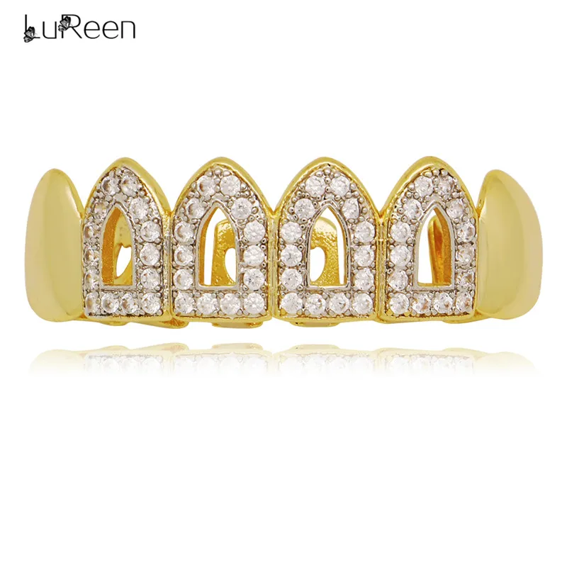 LuReen Hip Hop Gold Teeth Grillz Hollow Iced Out Top Bottom CZ Grills Tooth Caps Fashion Mouth Jewelry Gift
LuReen Hip Hop Gold Teeth Grillz Hollow Iced Out Top Bottom CZ Grills Tooth Caps Fashion Mouth Jewelry Gift