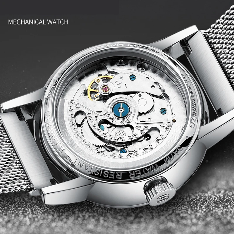 Швейцария Бингер мужской роскошный бренд часов автоматические механические