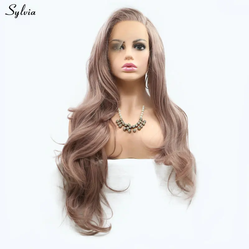 Женский парик с длинными синтетическими волосами цвета лаванды/дыма | Шиньоны и