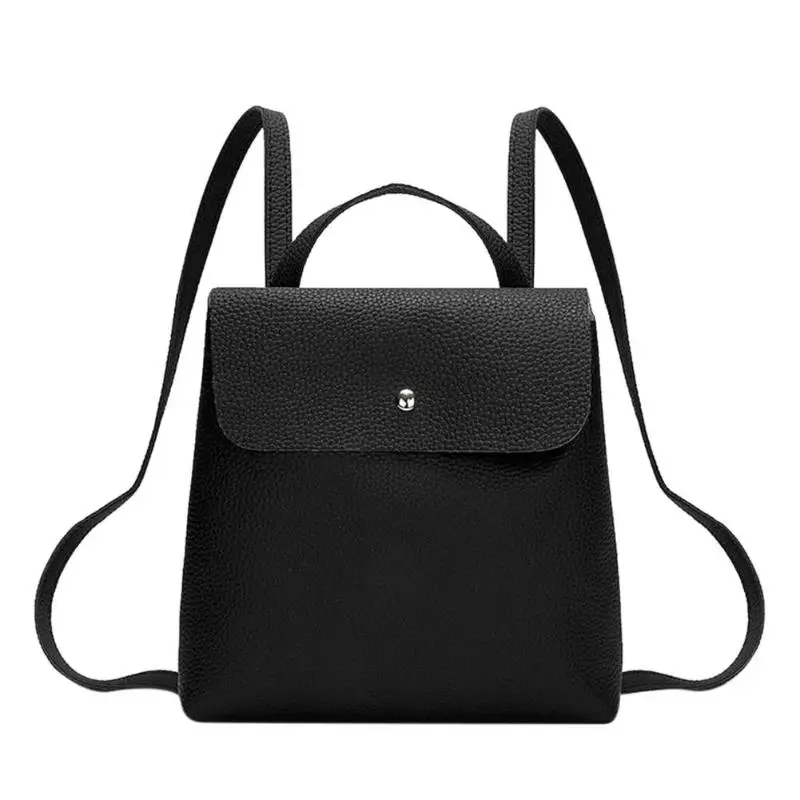 Simple Women PU Leather Hasp Shoulder Pure School Casual Backpacks Teenager Girl Simple Style Travel Bag
Simple Women PU Leather Hasp Shoulder Pure School Casual Backpacks Teenager Girl Simple Style Travel Bag