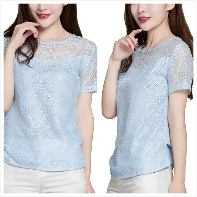 2019 Women Hollow Out Short Sleeve Blouses Chiffon Blouse Shirts Casual Ladies Blouse Women Tops White/Pink/Black/Blue Fashion
2019 Women Hollow Out Short Sleeve Blouses Chiffon Blouse Shirts Casual Ladies Blouse Women Tops White/Pink/Black/Blue Fashion