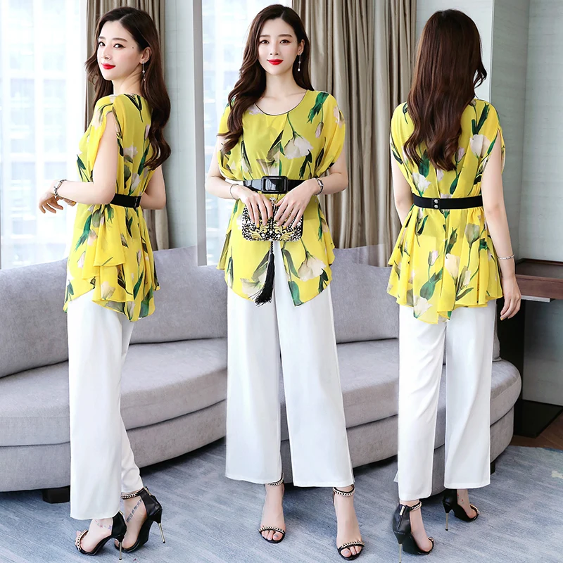 New Arrival 2019 Women Summer Floral Blouse Tops With Pants Fashion Design Lady Two Pieces Blouse Shirts
New Arrival 2019 Women Summer Floral Blouse Tops With Pants Fashion Design Lady Two Pieces Blouse Shirts