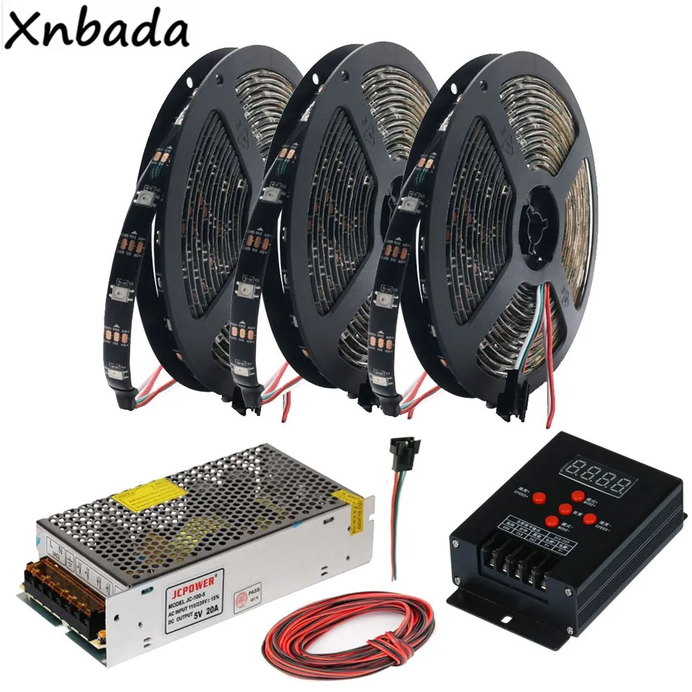 Светодиодная лента WS2812B WS2812 RGB, светящаяся полоса, яркая полноцветная интеллектуальная RGB Светодиодная лента с контроллером, 5 в постоянного ...
Светодиодная лента WS2812B WS2812 RGB, светящаяся полоса, яркая полноцветная интеллектуальная RGB Светодиодная лента с контроллером, 5 в постоянного ...