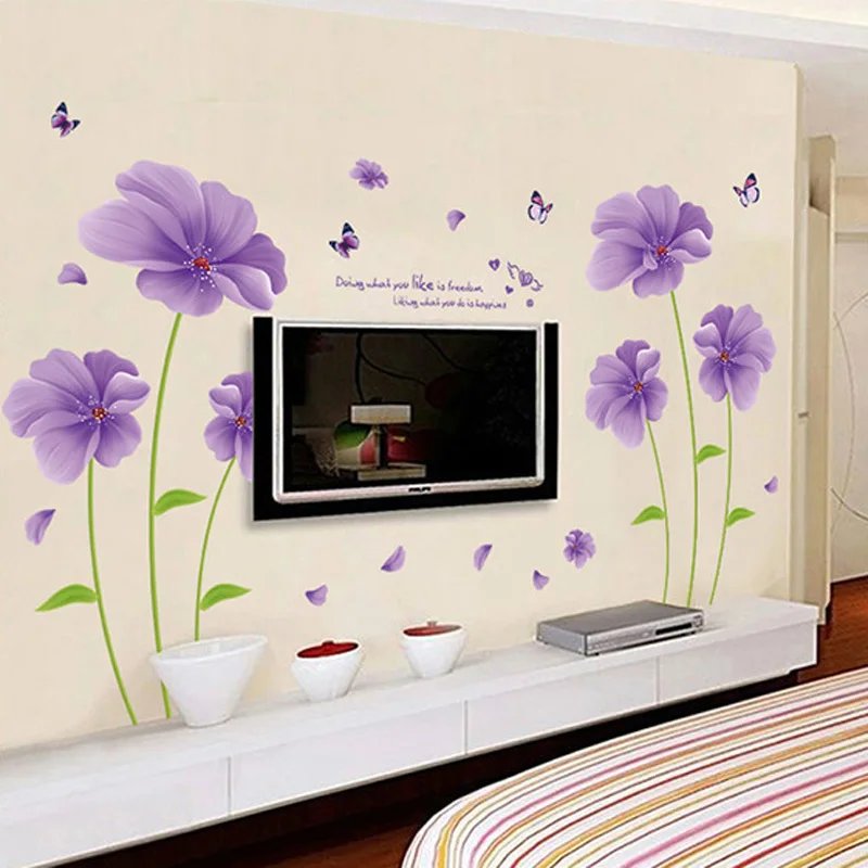 Very nice Purple flowers wall sticker PVC Material DIY wall decals For Living room sofa background wall bedroom decor sticker
Very nice Purple flowers wall sticker PVC Material DIY wall decals For Living room sofa background wall bedroom decor sticker