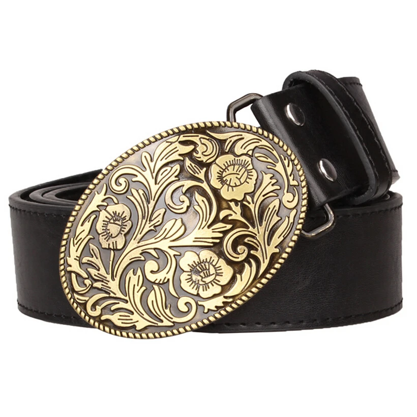 Fashion belt Retro Arabesque pattern belt flower design golden buckle Arabian style belts men Cowboy Bull belt women's gift
Fashion belt Retro Arabesque pattern belt flower design golden buckle Arabian style belts men Cowboy Bull belt women's gift