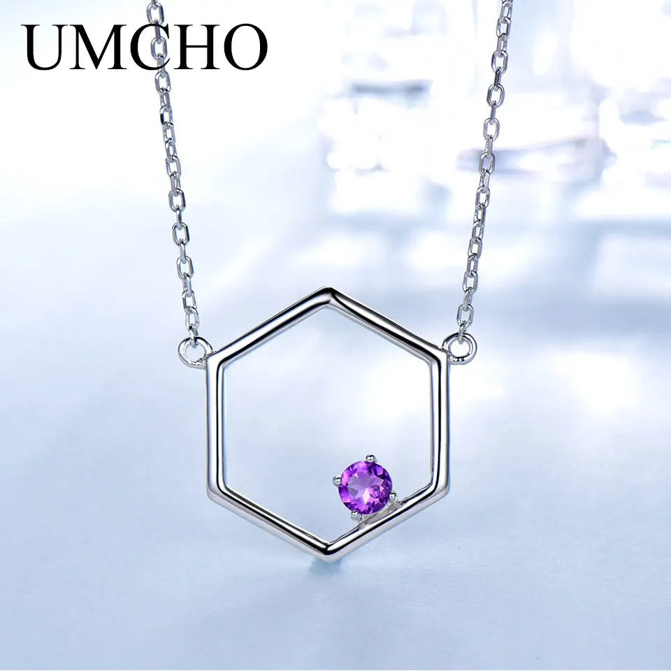 UMCHO Amethyst Real 925 Sterling Silver Necklaces For Women Various Gemstone 925 Silver Jewelry Long Necklace New Year Gift 2019
UMCHO Amethyst Real 925 Sterling Silver Necklaces For Women Various Gemstone 925 Silver Jewelry Long Necklace New Year Gift 2019
