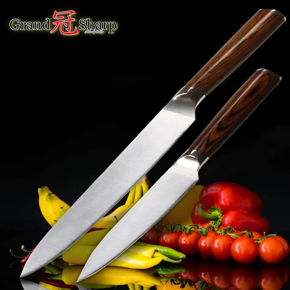 Grandsharp Cutlery 2 pcs knife set stainless steel kitchen knives German steel razor sharp blade carving utility chef's knives
Grandsharp Cutlery 2 pcs knife set stainless steel kitchen knives German steel razor sharp blade carving utility chef's knives