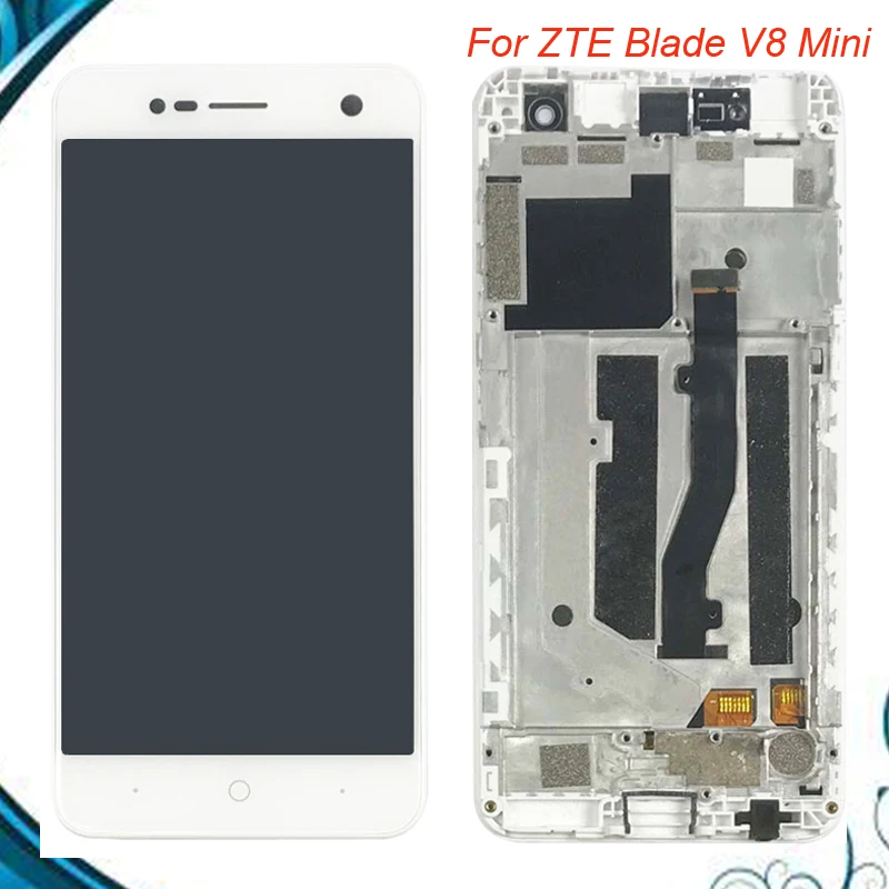 Для ZTE Blade V8 mini ЖК дисплей и сенсорный экран с рамкой 100% хорошо работает для V8mini BV0850