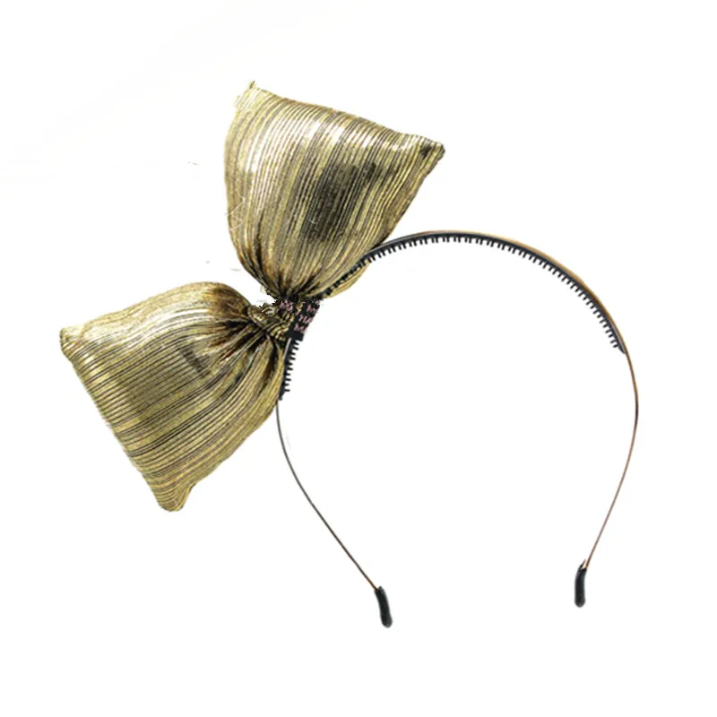 2021 shimmer fabric puff large bow hairband hair accessories girls headband