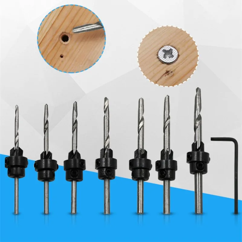 7pcs Countersink Drill Woodworking Bit Set Drilling Pilot Holes For Screw Sizes #5 #6 #7 #8 # 9 #10 #12
7pcs Countersink Drill Woodworking Bit Set Drilling Pilot Holes For Screw Sizes #5 #6 #7 #8 # 9 #10 #12